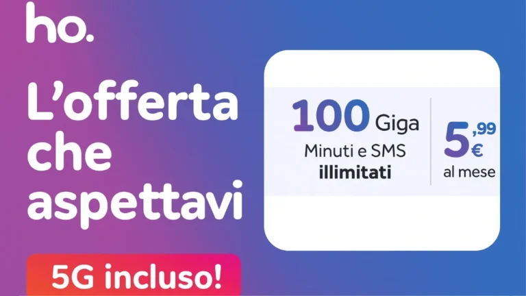 Offerta ho. Mobile 5,99 euro: 100 Giga, minuti illimitati e attivazione solo online fino al 10 Ottobre