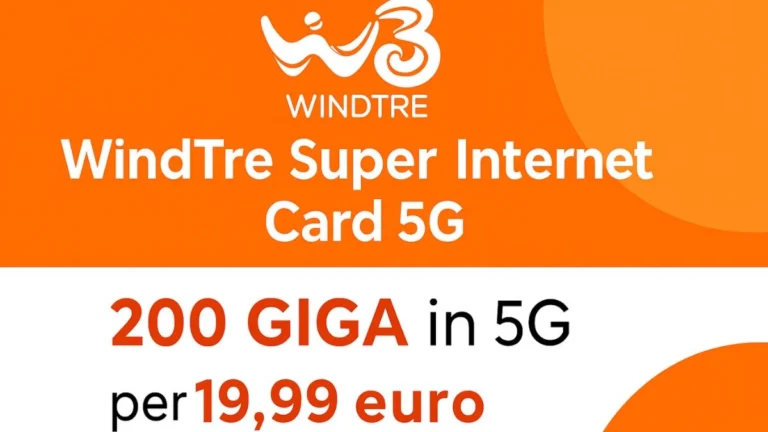 WindTre Super Internet Card 5G: 200 Giga in 5G per 3 mesi a 19,99 euro
