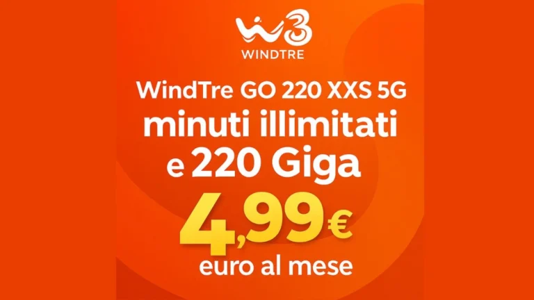 WindTre rilancia l’offerta winback 220 Giga e minuti illimitati a 4,99€ al mese
